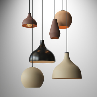 北欧彩色吊灯3d模型