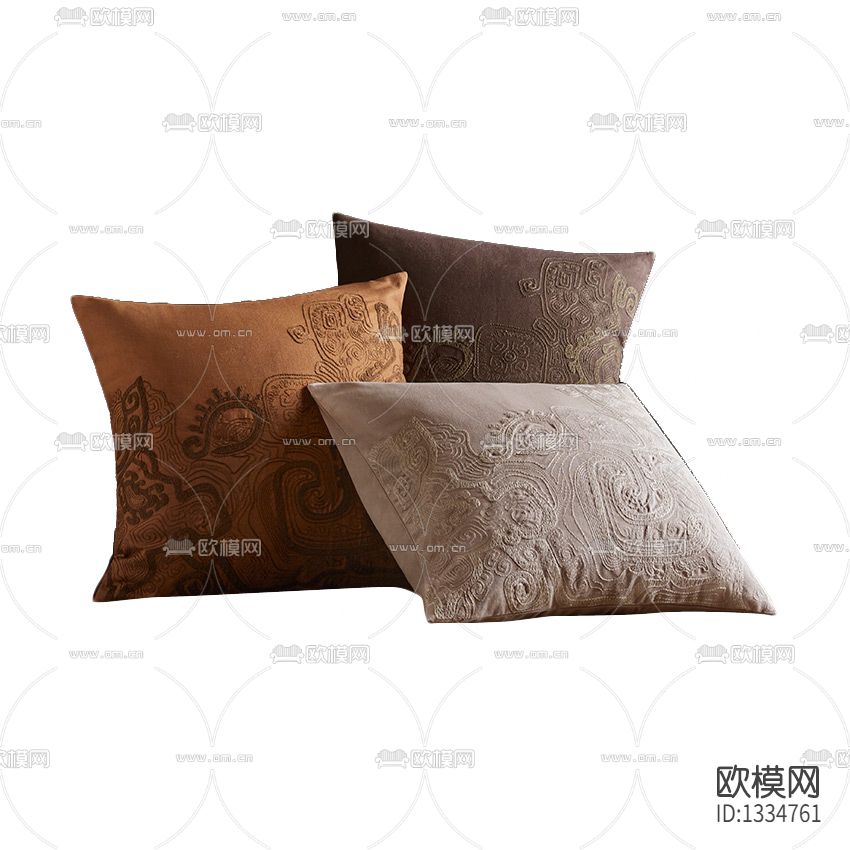 新中式铜器绣花布艺抱枕下载