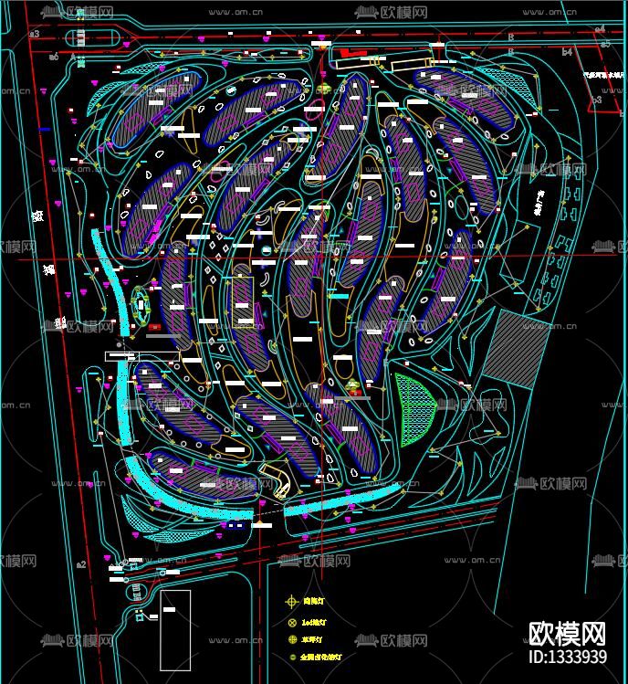 大型园区室外照明全套图纸下载（渲染图6）