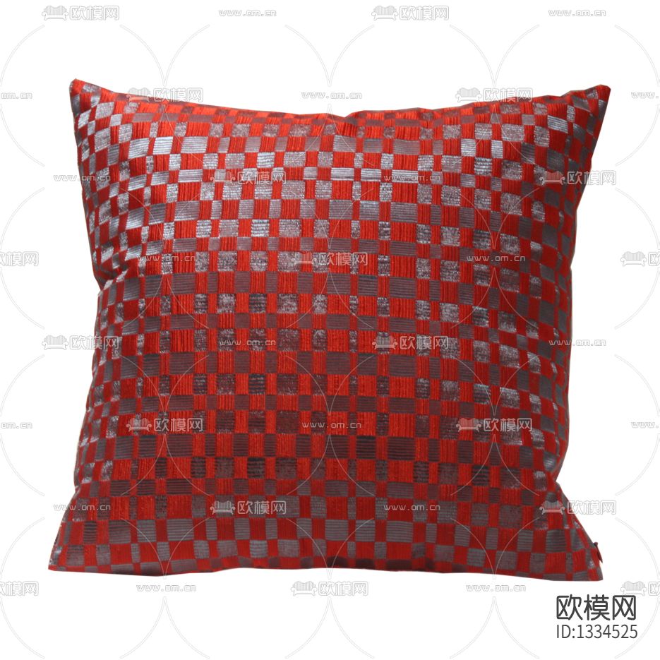 新中式简约红色格子纯棉抱枕下载