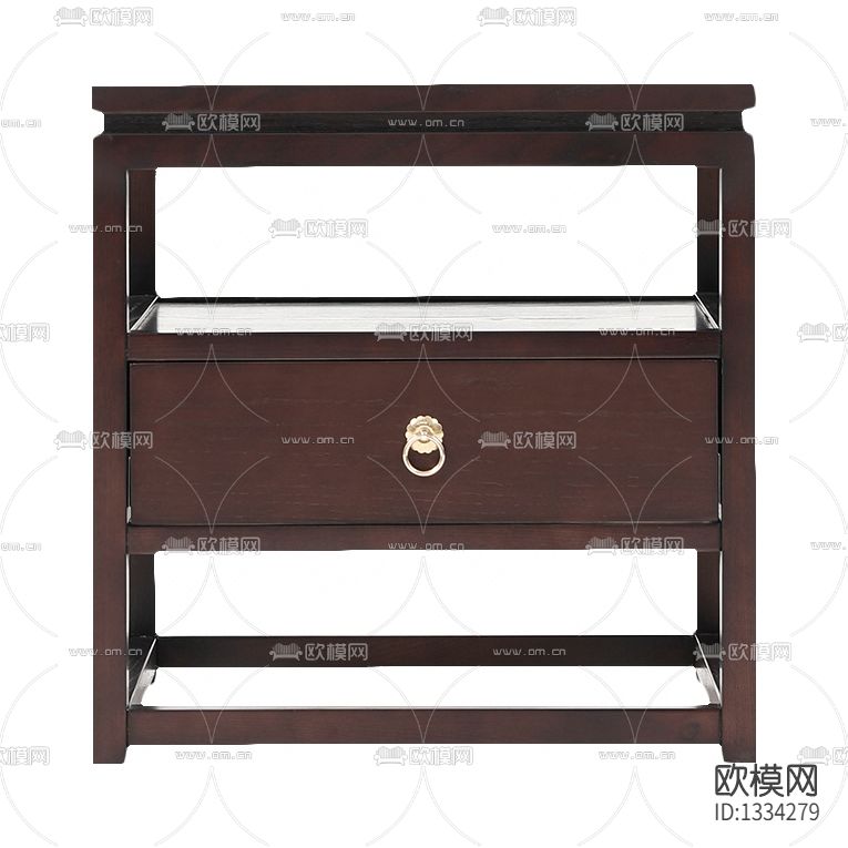 新中式简约实木床头柜下载