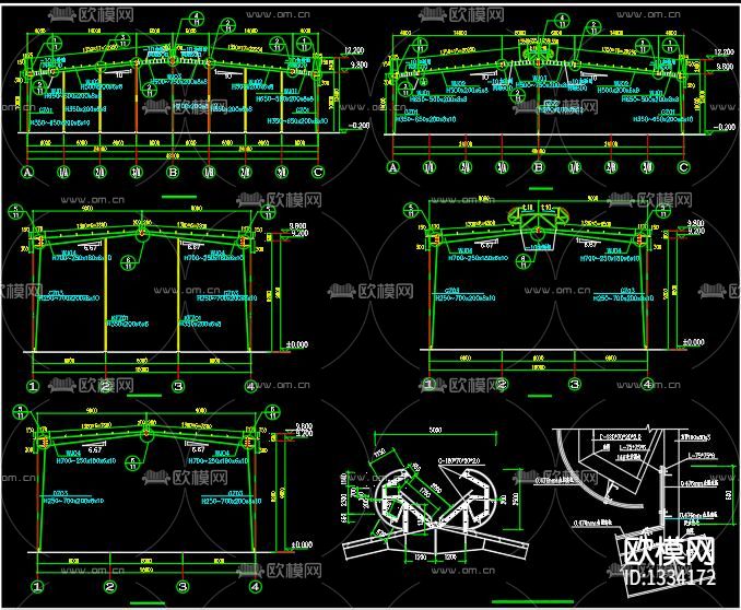木业公司刨花板车间钢结构施工图下载（渲染图1）