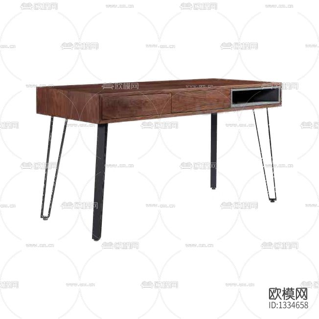 北欧简约实木金属书桌下载