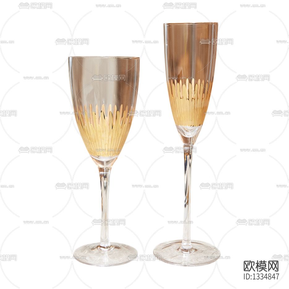 现代轻奢金色玻璃高脚杯