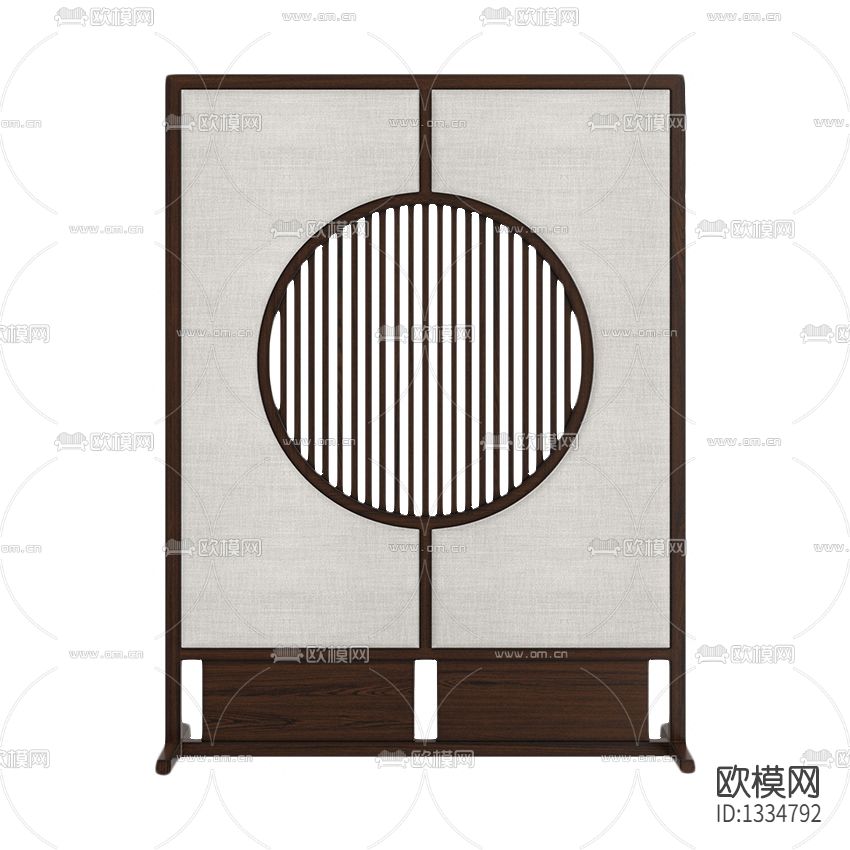 新中式禅意实木屏风下载