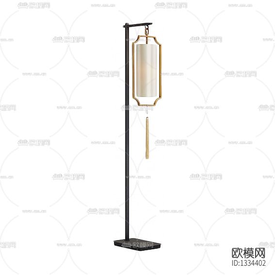 新中式轻奢金属落地灯下载