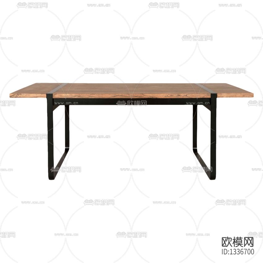 北欧简约实木金属餐桌下载