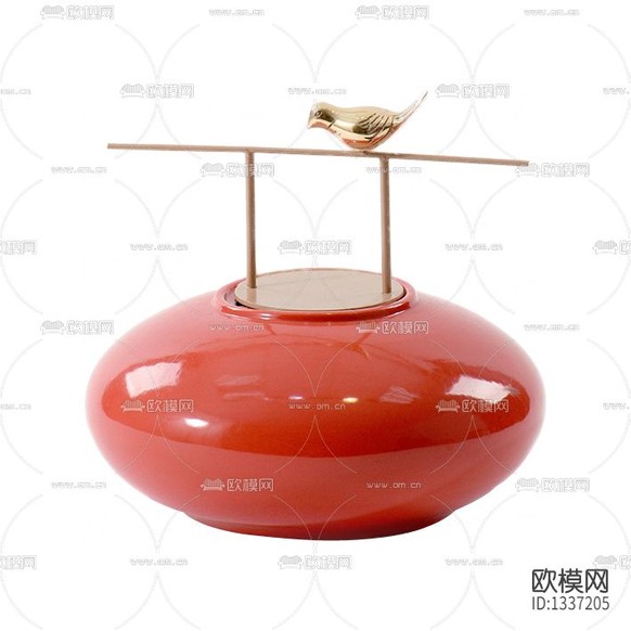 新中式简约陶瓷金属摆件下载