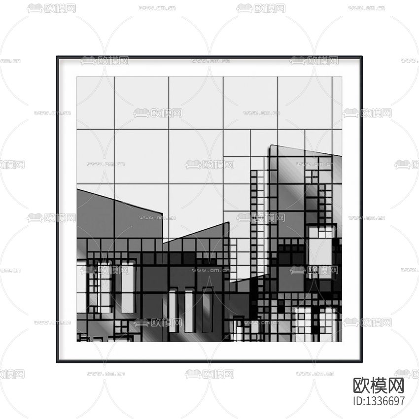 现代轻奢建筑创意装饰画下载