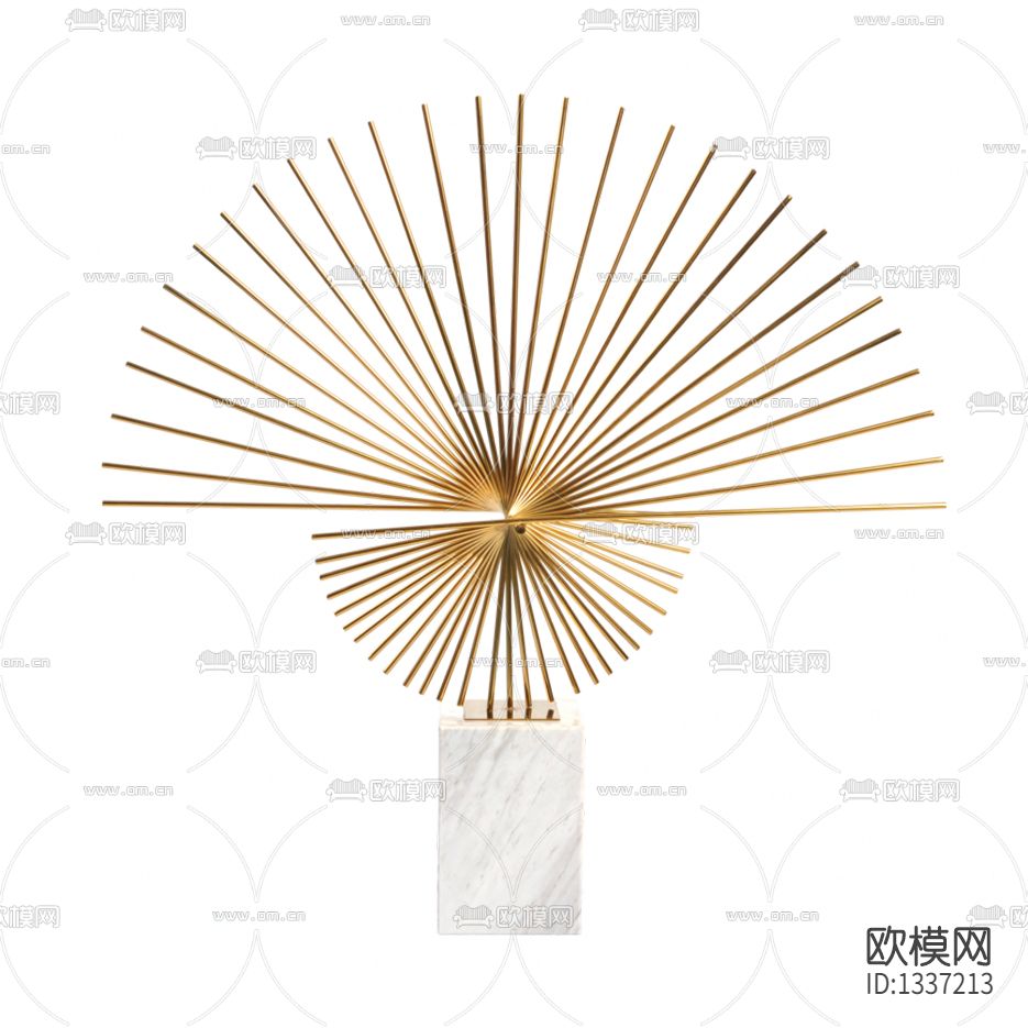 现代轻奢金属大理石装饰摆件下载