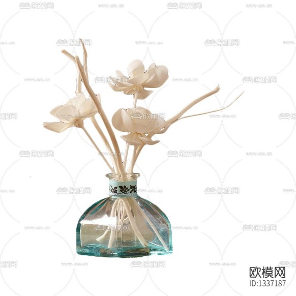 现代简约玻璃透明花瓶摆件下载
