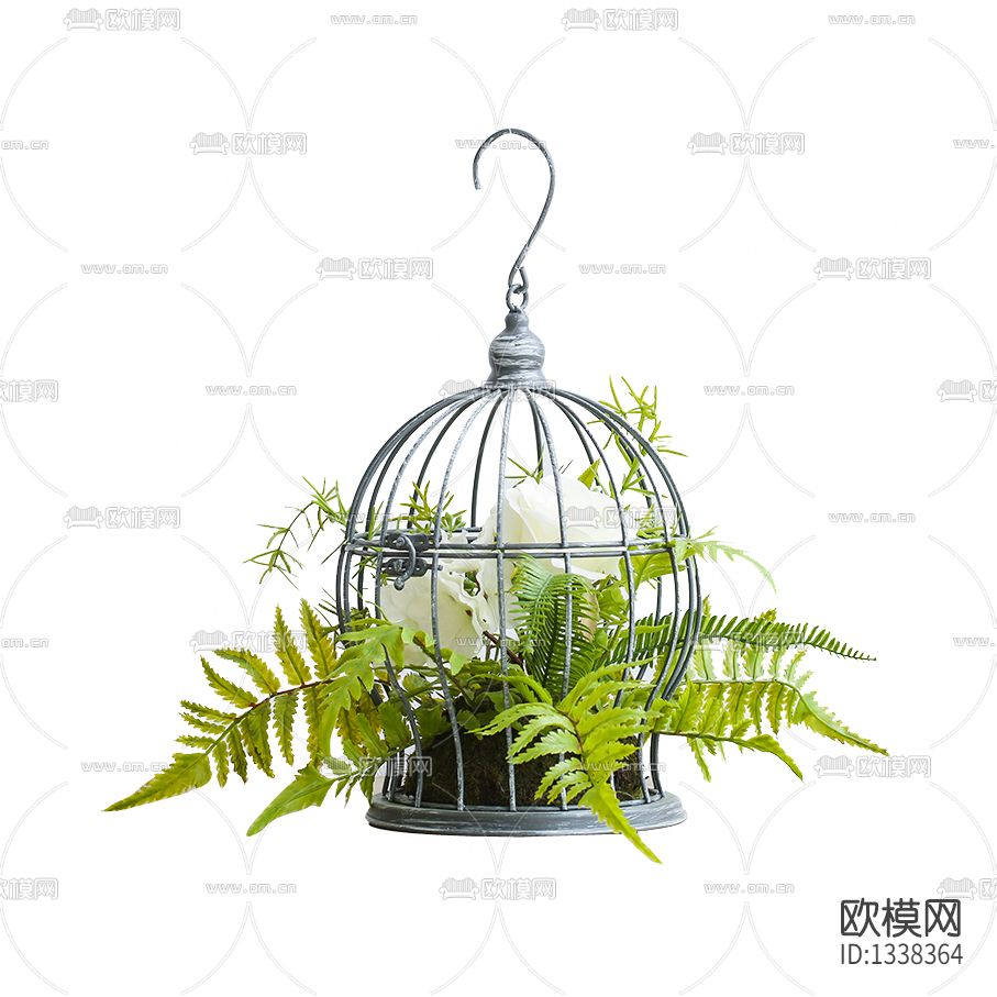 北欧简约铁艺鸟笼花器摆放花艺