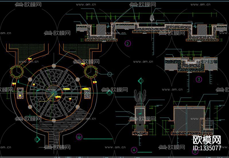 园林景观cad施工图下载（渲染图5）