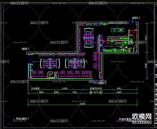 快餐店cad施工图下载（渲染图2）