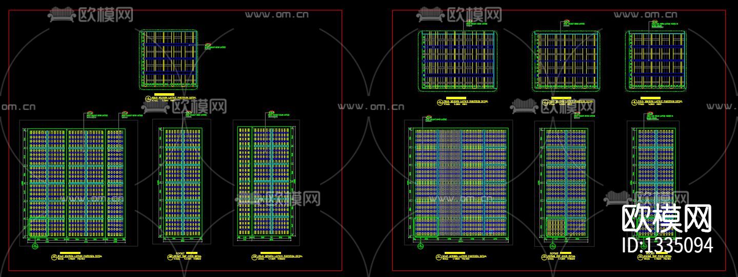实木格栅屏风节点大样下载（渲染图5）