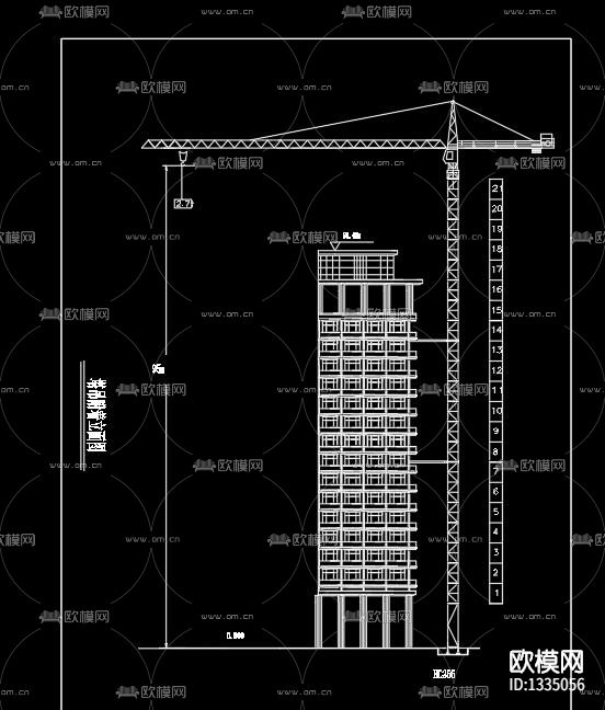 各种塔吊cad节点图下载（渲染图6）