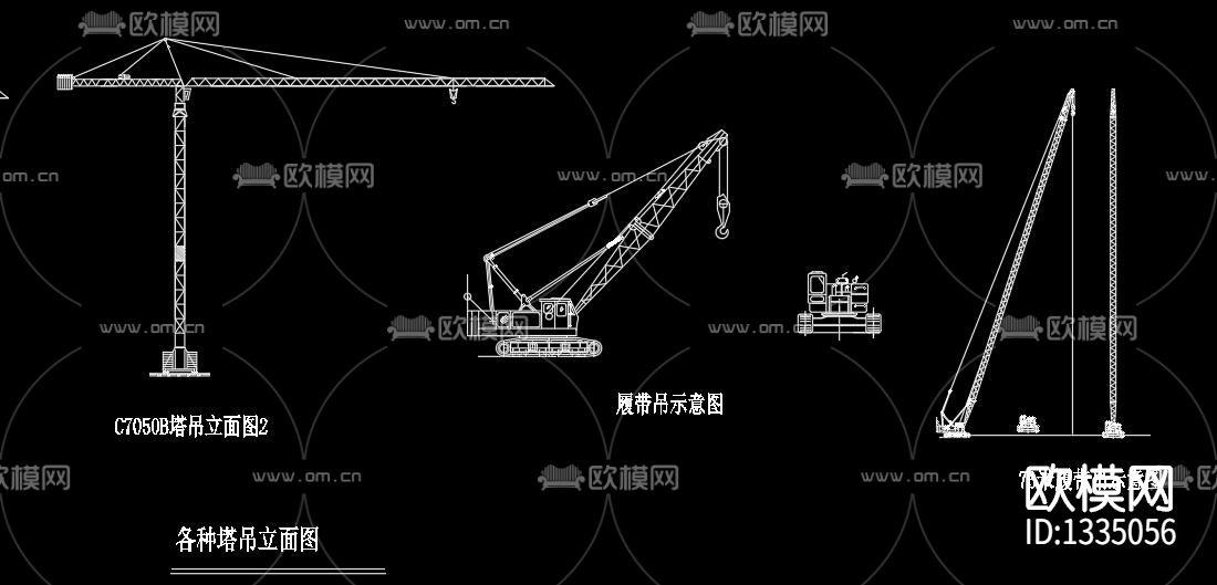 各种塔吊cad节点图下载（渲染图5）