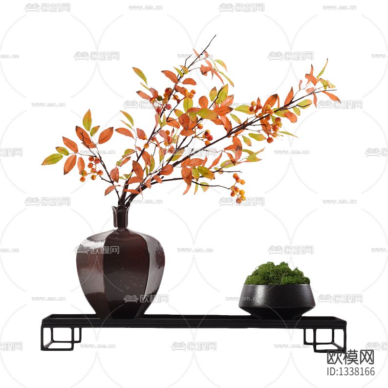 新中式禅意陶瓷花瓶摆放花艺下载