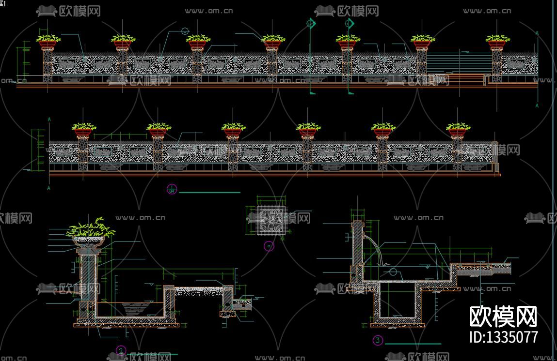 园林景观cad施工图下载（渲染图2）