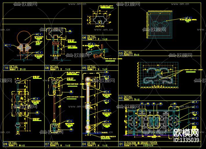 别墅楼梯cad节点图下载（渲染图5）