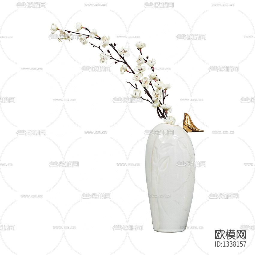 新中式禅意陶瓷花瓶摆放花艺下载