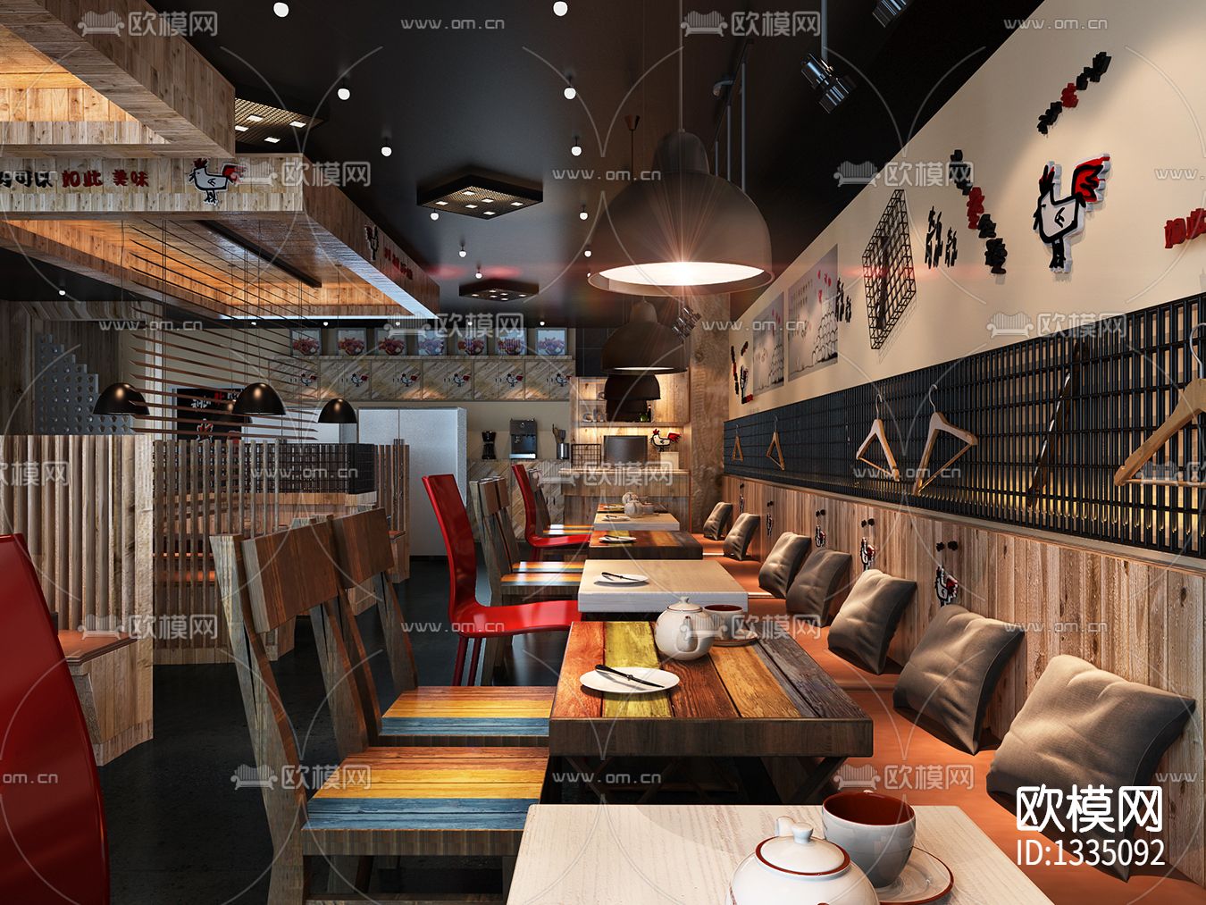 快餐店cad施工图下载（渲染图1）