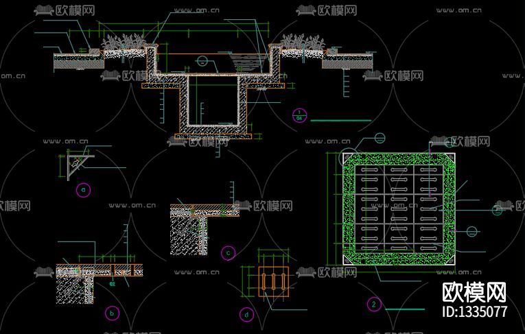 园林景观cad施工图下载（渲染图9）