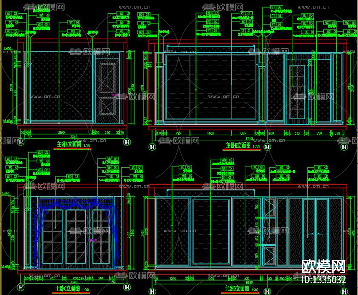 美式家装cad施工图下载（渲染图7）