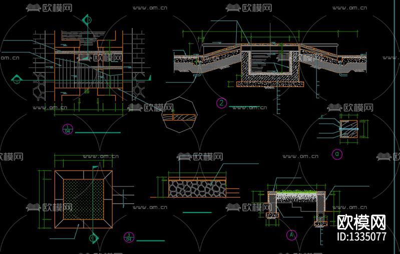 园林景观cad施工图下载（渲染图7）