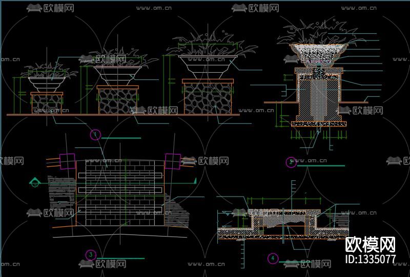 园林景观cad施工图下载（渲染图8）