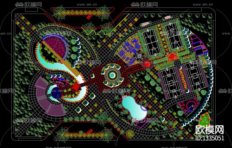 某风景区规划cad施工图下载（渲染图3）