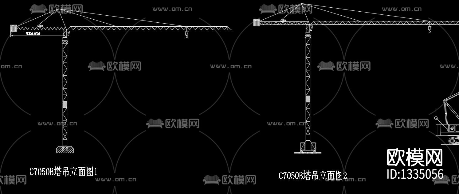 各种塔吊cad节点图下载（渲染图3）