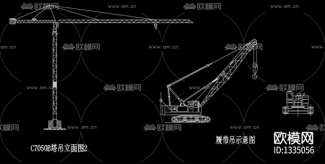 各种塔吊cad节点图下载（渲染图4）