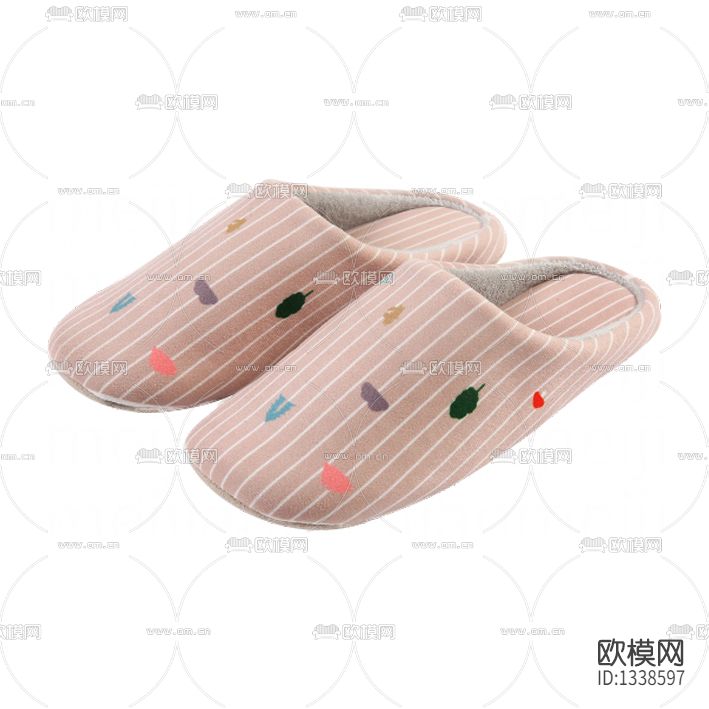 现代简约绒布棉拖鞋下载