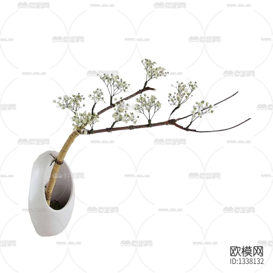 新中式禅意陶瓷树枝花艺