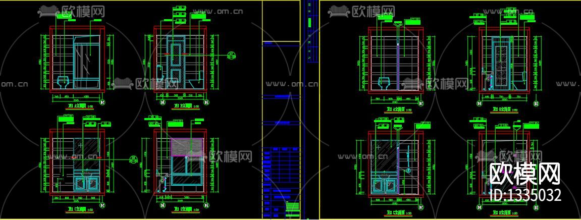 美式家装cad施工图下载（渲染图9）