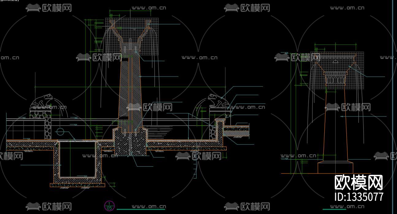 园林景观cad施工图下载（渲染图3）
