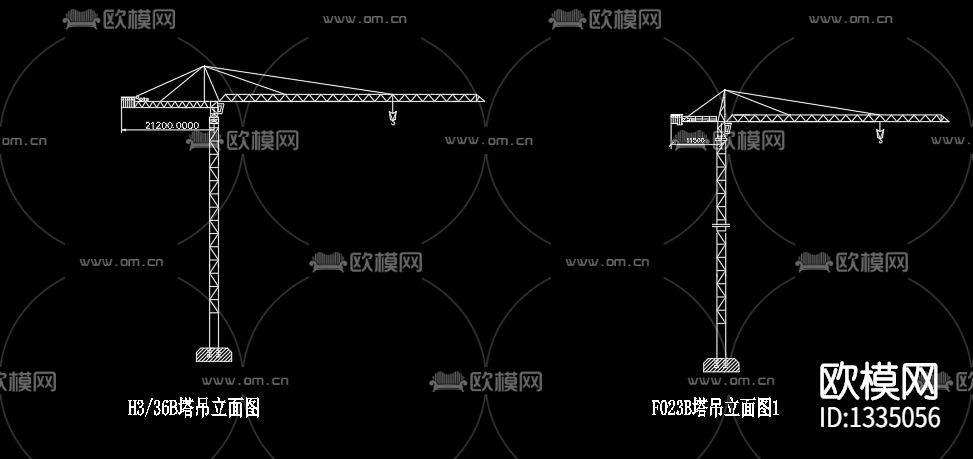 各种塔吊cad节点图下载（渲染图1）