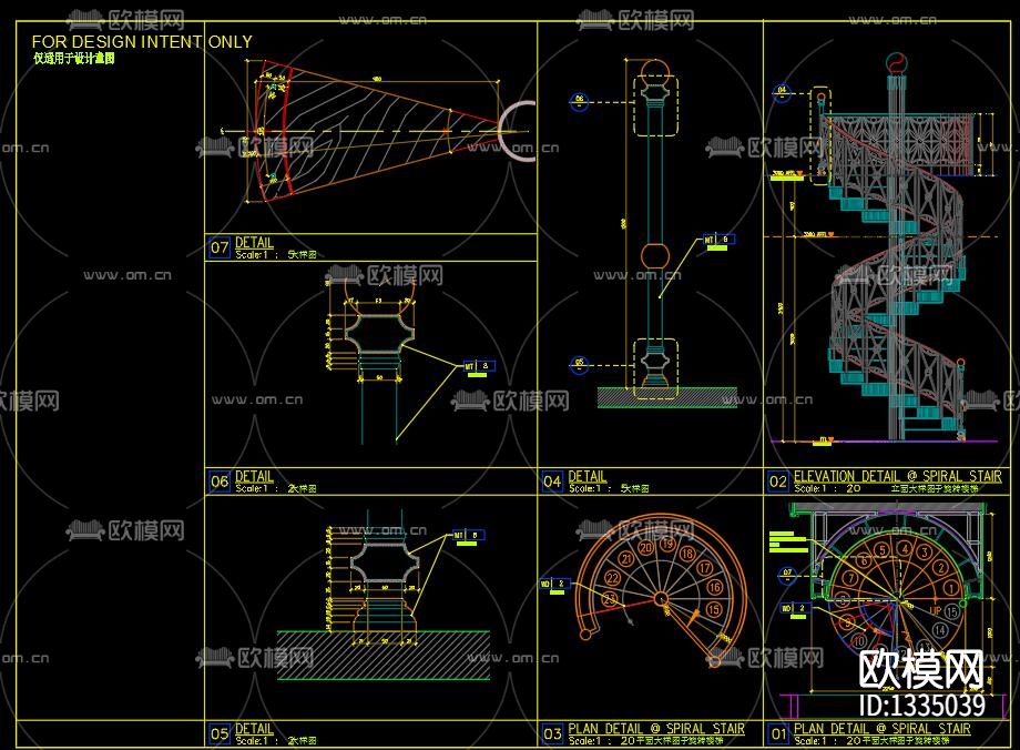 别墅楼梯cad节点图下载（渲染图9）