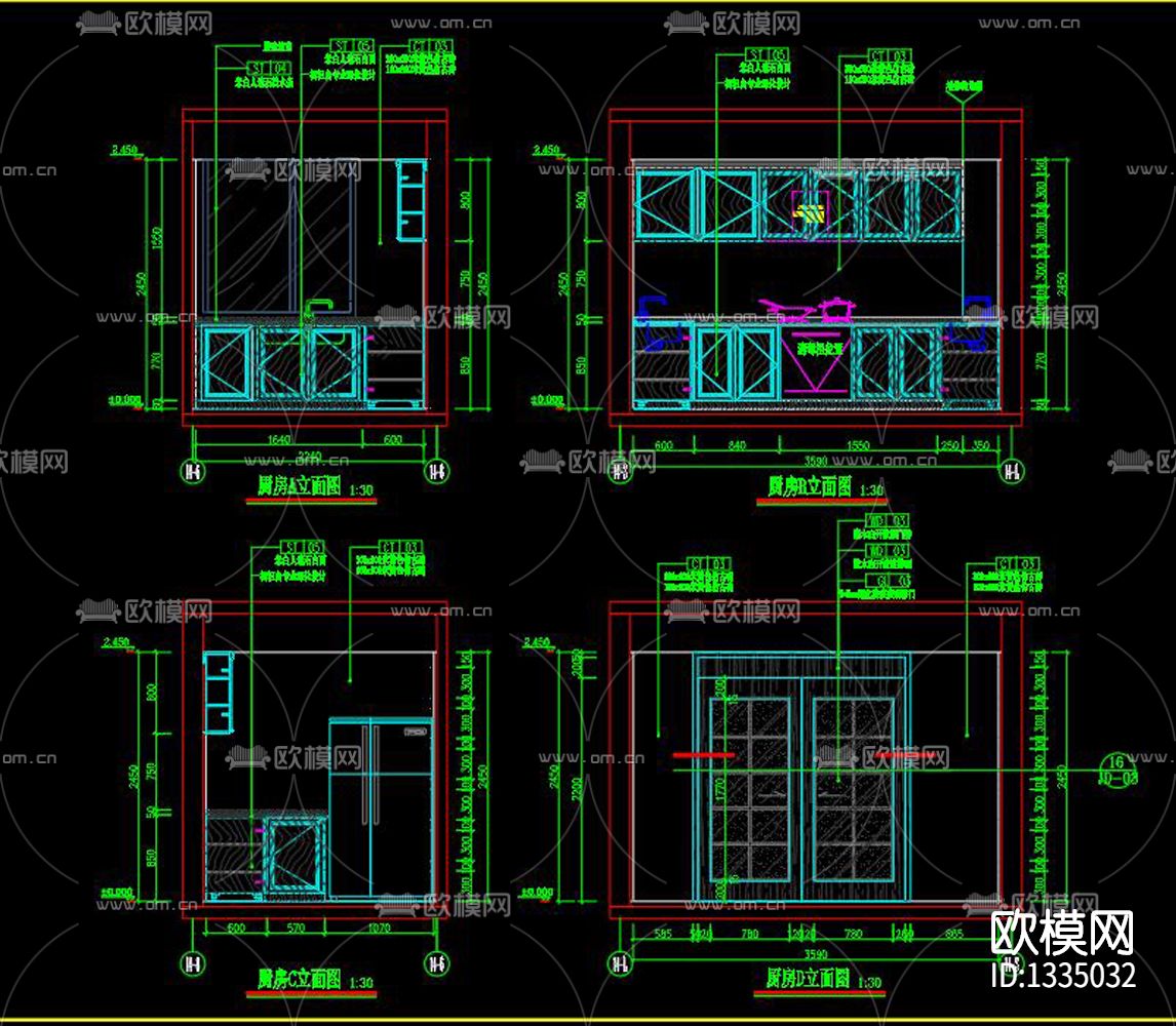 美式家装cad施工图下载（渲染图10）