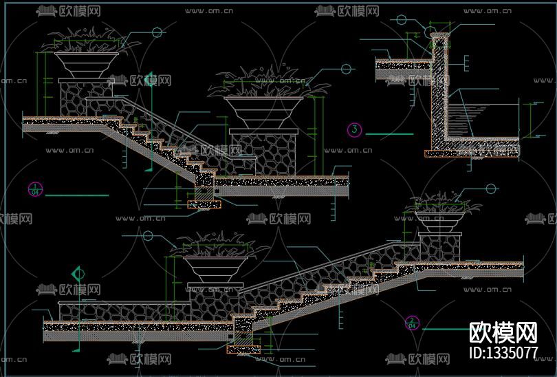 园林景观cad施工图下载（渲染图6）