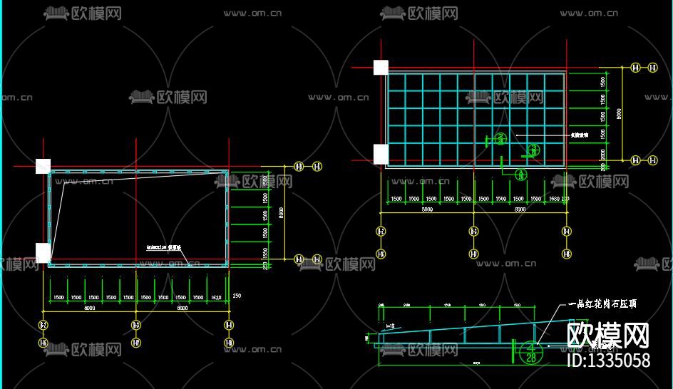 办公楼屋顶花园cad施工图下载（渲染图3）