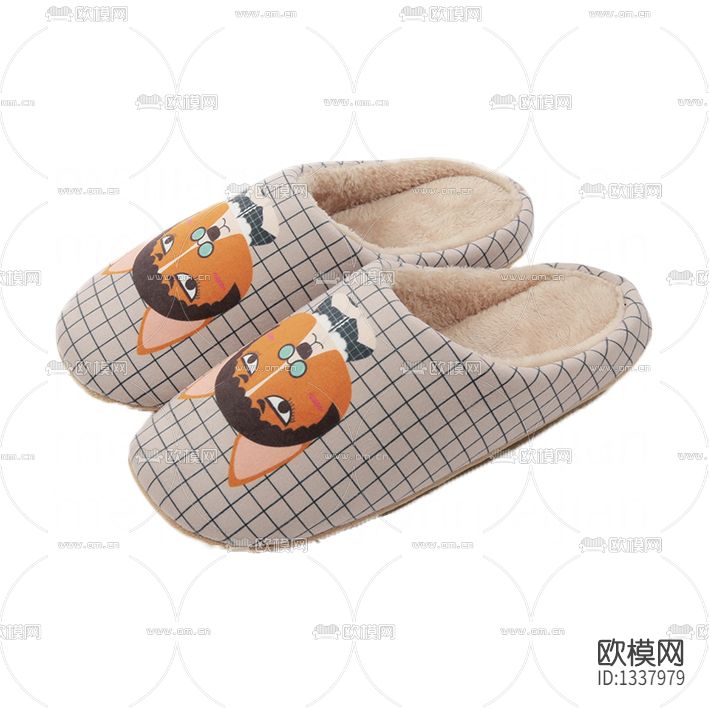 现代简约加绒棉拖鞋下载