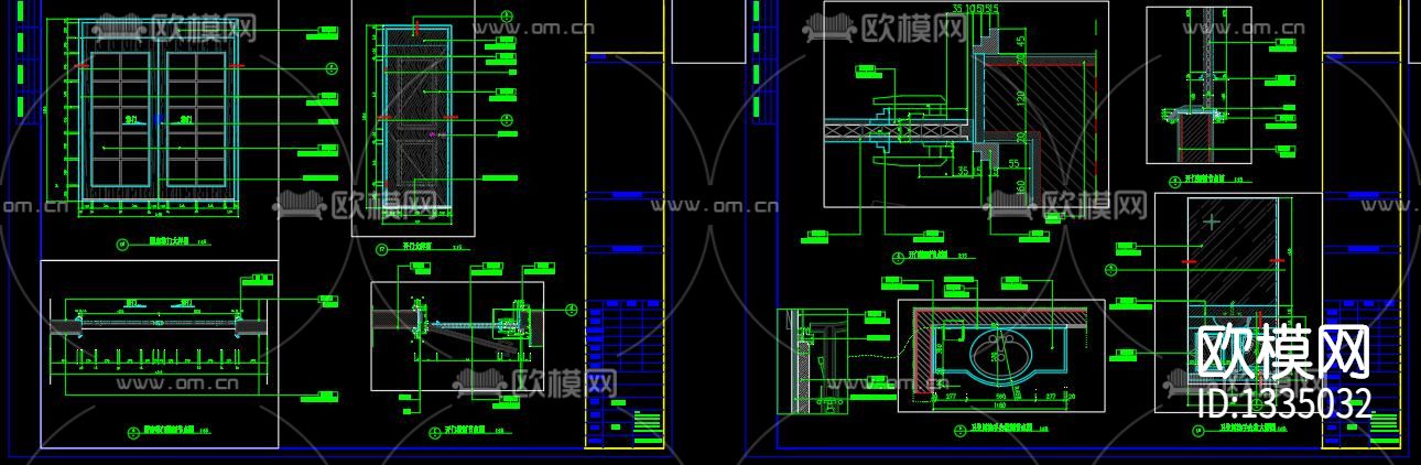 美式家装cad施工图下载（渲染图5）