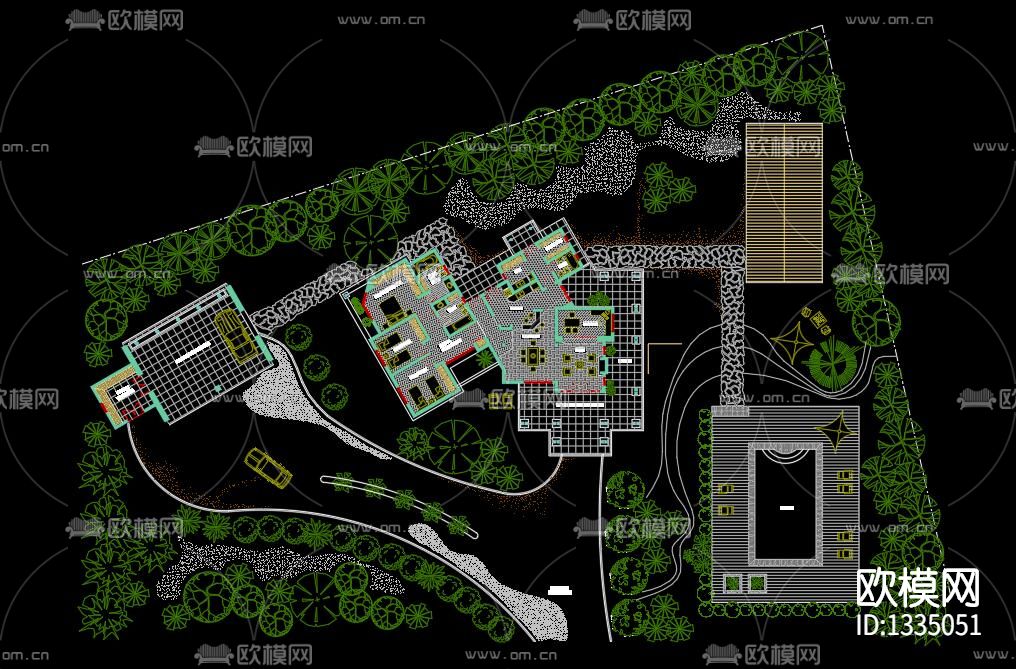 某风景区规划cad施工图下载（渲染图1）