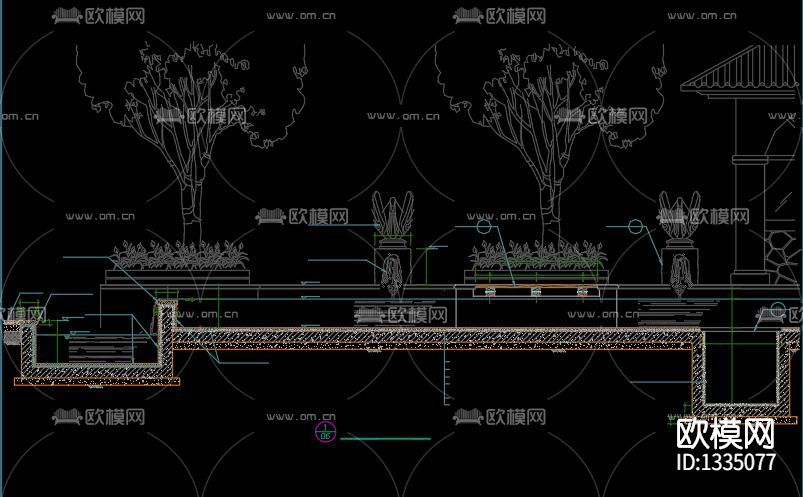 园林景观cad施工图下载（渲染图4）