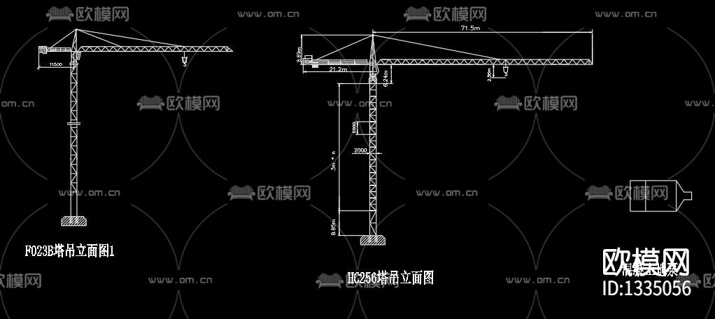 各种塔吊cad节点图下载（渲染图2）
