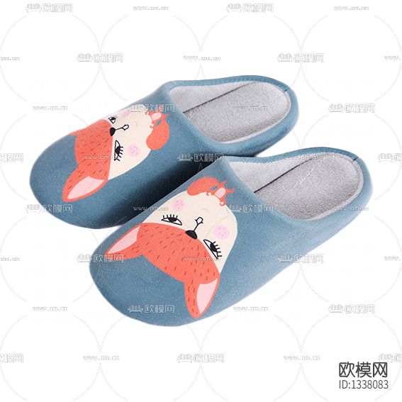 现代简约布艺棉拖鞋下载