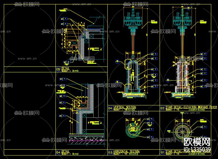 别墅楼梯cad节点图下载（渲染图6）