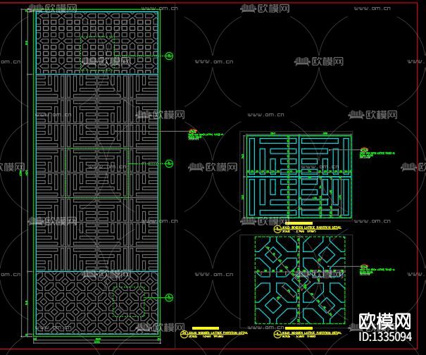 实木格栅屏风节点大样下载（渲染图8）